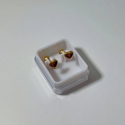 1 Pair Sweet Cross Heart Shape Snowflake Plating 304 Stainless Steel Titanium Steel 18K Gold Plated Cartilage Earrings