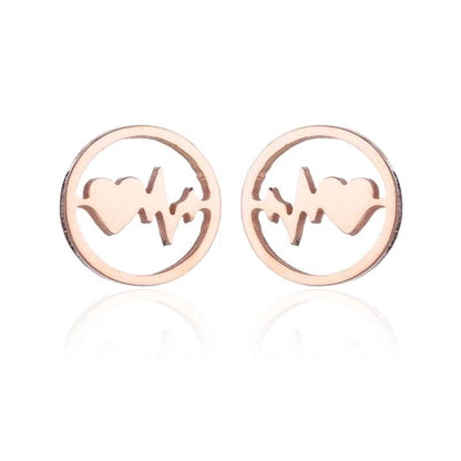 1 Pair Fashion Star Moon Tree Plating Hollow Out 304 Stainless Steel 18K Gold Plated Ear Studs