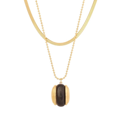 Elegant Minimalist Oval 304 Stainless Steel 18K Gold Plated Earrings Necklace