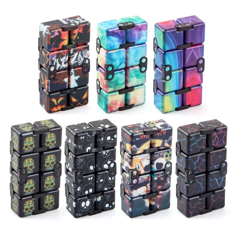 New Strange Decompression Toy UV Printing Infinite Rubik's Cube Decompression Folding Changeable Rubik's Cube Fingertip Rubik's Cube Manufacturer Resources