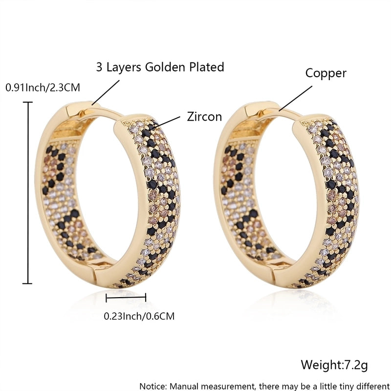 1 Pair Elegant Vintage Style Streetwear Leopard Copper Zircon 18K Gold Plated Drop Earrings Earrings