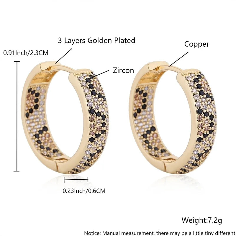 1 Pair Elegant Vintage Style Streetwear Leopard Copper Zircon 18K Gold Plated Drop Earrings Earrings