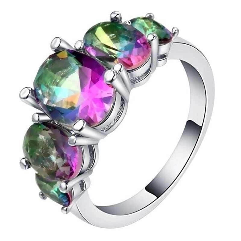 Fashion Color Zircon Fashion Shaped Copper Rings Jewelry