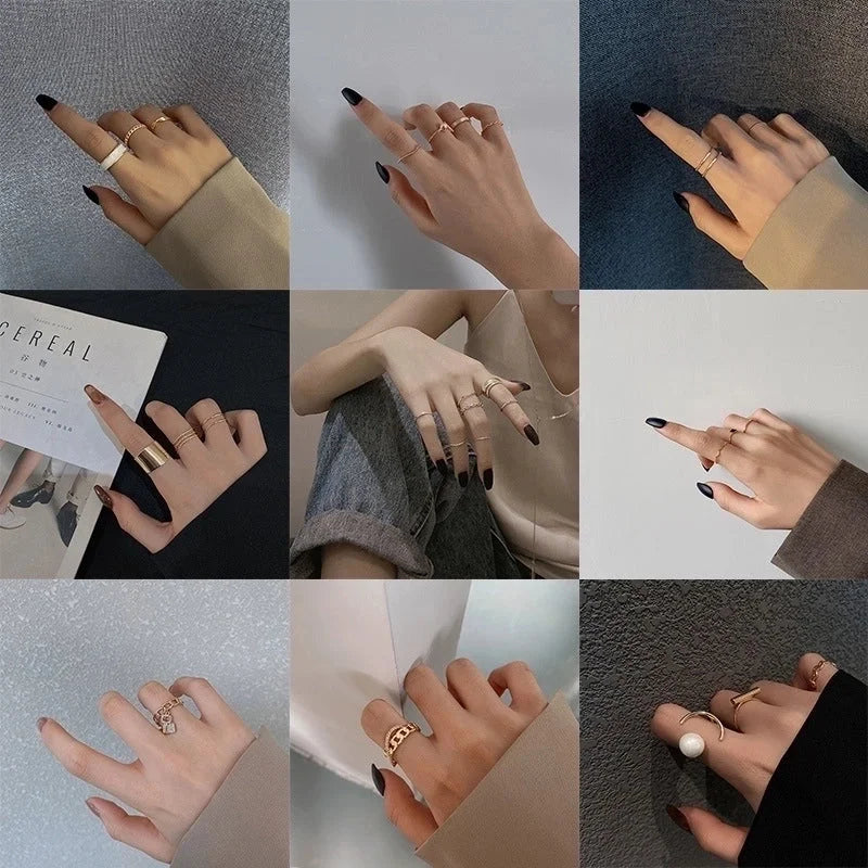 Fashion Butterfly Copper Plating Inlay Artificial Gemstones Rings 1 Set