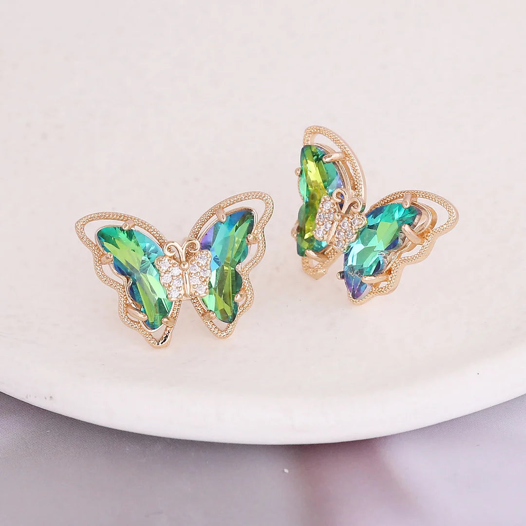 Fashion Butterfly Copper Stud Earrings