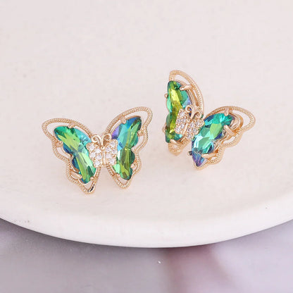 Fashion Butterfly Copper Stud Earrings