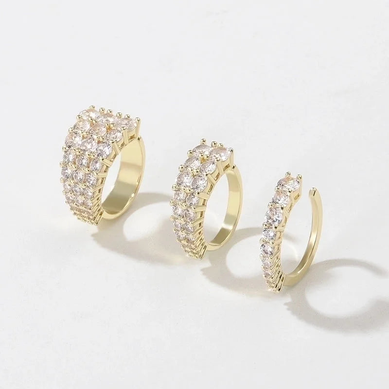 Fashion Geometric Copper Inlay Zircon Ear Clips 1 Piece