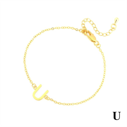 Minimalist Letter Copper Plating 18k Gold Plated Bracelets