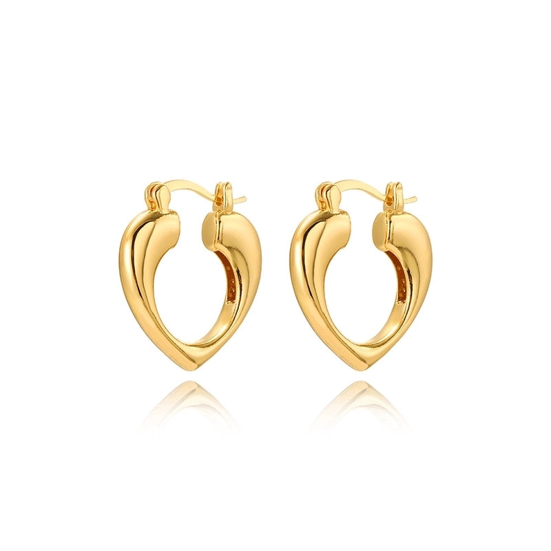 1 Pair Retro Lady U Shape Heart Shape Twist Plating Copper 18k Gold Plated Earrings