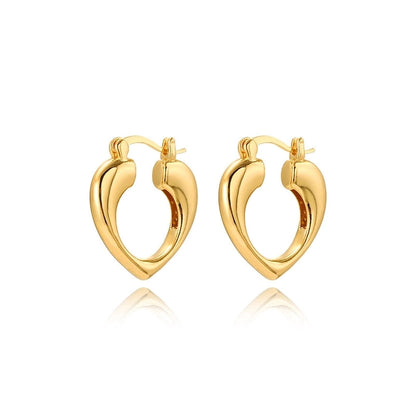 1 Pair Retro Lady U Shape Heart Shape Twist Plating Copper 18k Gold Plated Earrings