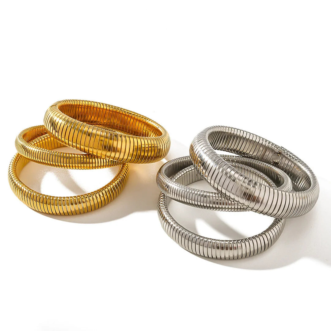 IG Style Circle Stainless Steel Electroplating Bangles