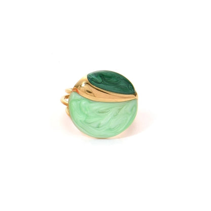 Casual Modern Style Minimalist Round 304 Stainless Steel 14K Gold Plated Enamel Open Rings
