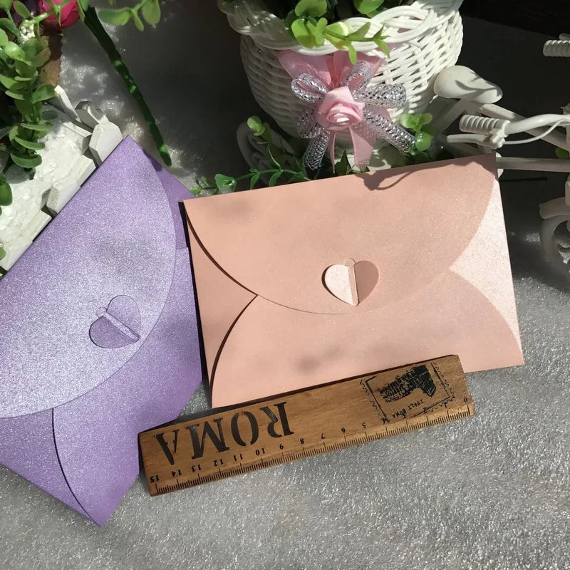 15.5*10.5cm Large Love Buckle Pearlescent Envelope High-grade Thick Postcard Storage Envelope