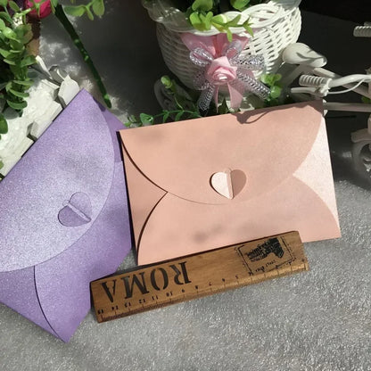 15.5*10.5cm Large Love Buckle Pearlescent Envelope High-grade Thick Postcard Storage Envelope