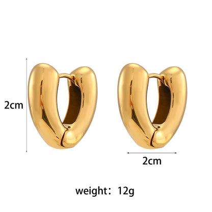 Fashion Round Geometric Stainless Steel 18K Gold Plated Earrings