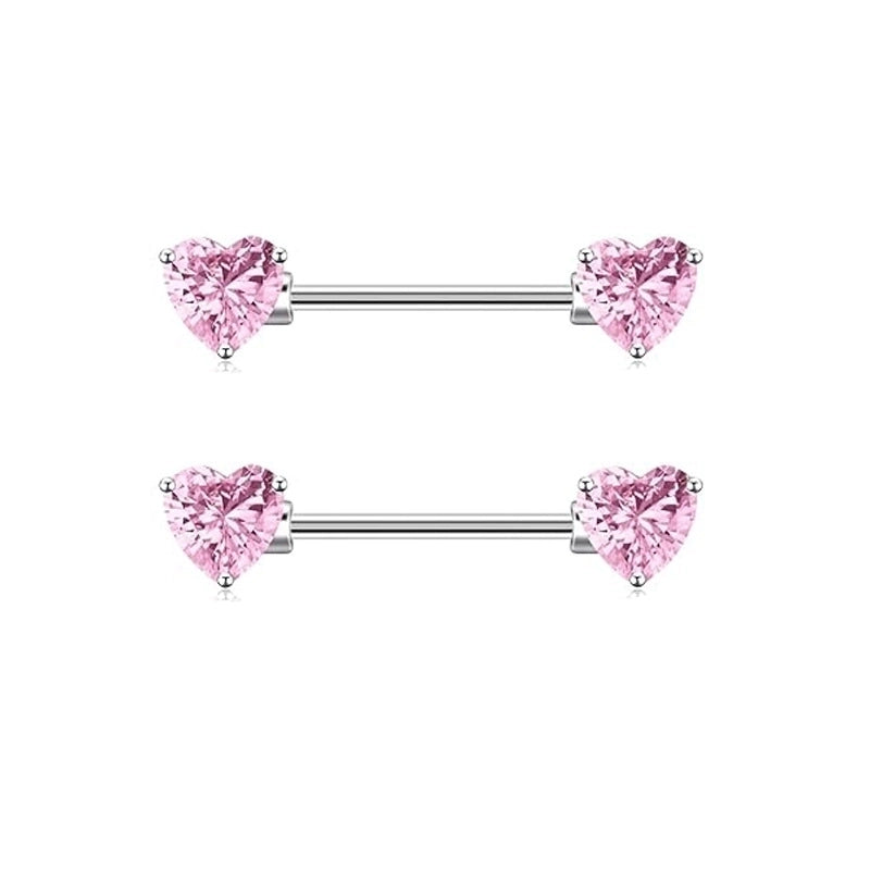 1 Pair Nipple Rings & Studs Minimalist Geometric Heart Shape 304 Stainless Steel Copper Plating Nipple Rings & Studs