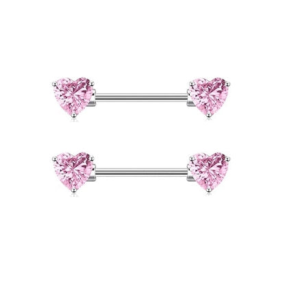 1 Pair Nipple Rings & Studs Minimalist Geometric Heart Shape 304 Stainless Steel Copper Plating Nipple Rings & Studs