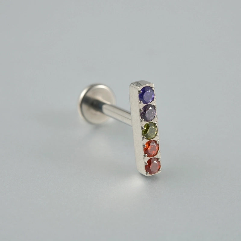 1 Piece Lip Rings Casual Vacation Tropical Cross G23 Titanium Alloy Plating Zircon 18K Gold Plated Lip Rings Ear Cartilage Rings & Studs