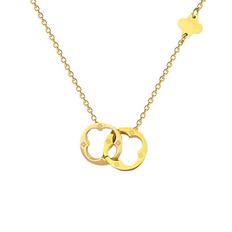 Cartoon Geometric Titanium Steel Electroplating Necklaces