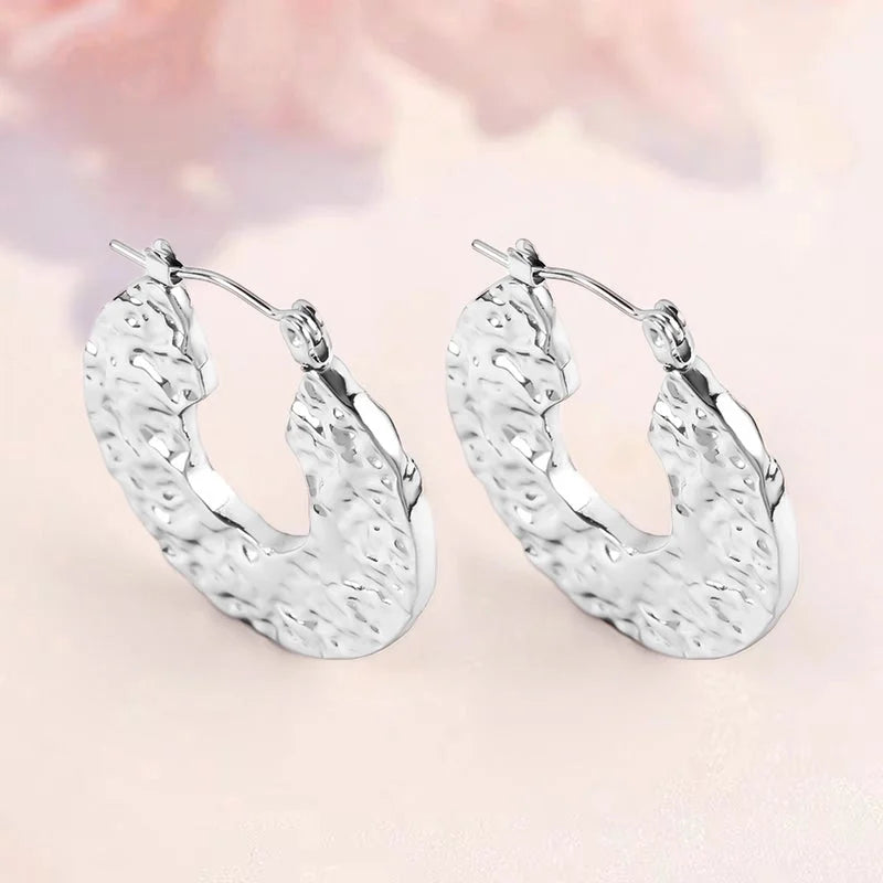 1 Pair Casual Minimalist U Shape Heart Shape Solid Color Polishing 304 Stainless Steel Earrings