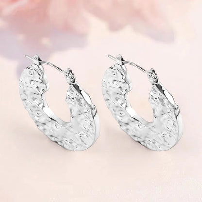 1 Pair Casual Minimalist U Shape Heart Shape Solid Color Polishing 304 Stainless Steel Earrings