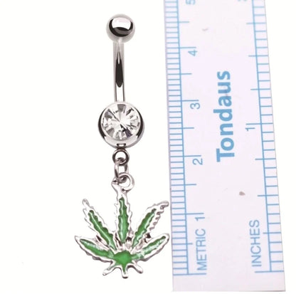 Elegant Sunflower Maple Leaf Stainless Steel Alloy Copper Epoxy Inlay Rhinestones White Gold Plated Gold Plated Belly Ring