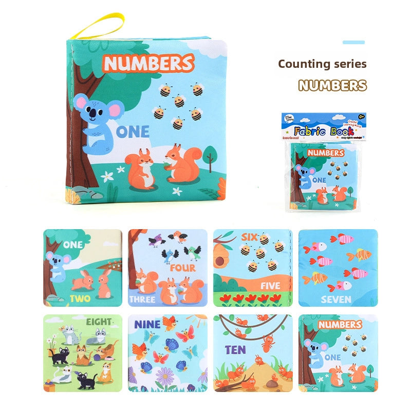 Hot Sale Enlightenment Early Education Baby Cloth Book English Animal Transport Cognitive Book Baby Cloth Book