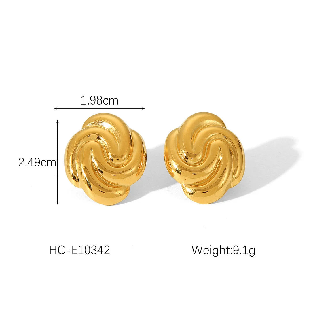 IG Style Pearl Geometric Stainless Steel Electroplating Earrings