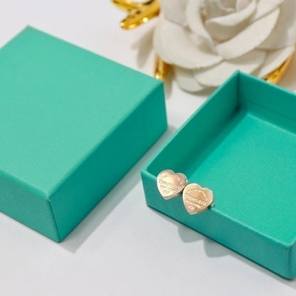 1 Pair Elegant Heart Shape Plating Stainless Steel Ear Studs