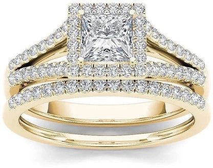 Fashion Square Alloy Inlay Zircon Rings