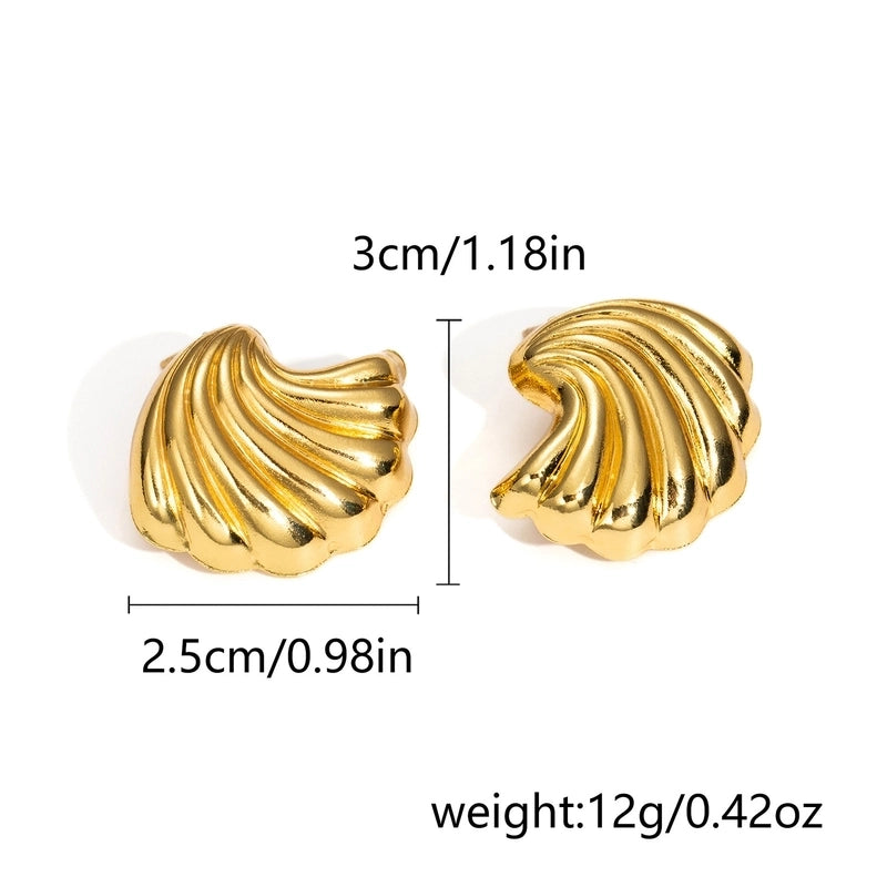 1 Pair Classic Style Geometric Oval Heart Shape Plating 304 Stainless Steel Ear Studs