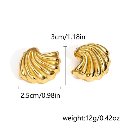 1 Pair Classic Style Geometric Oval Heart Shape Plating 304 Stainless Steel Ear Studs