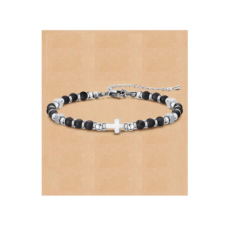 Minimalist Classic Style Round 304 Stainless Steel Natural Stone Bracelets In Bulk