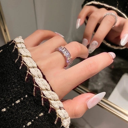 Minimalist Butterfly Copper Butterfly Inlay Zircon Open Ring