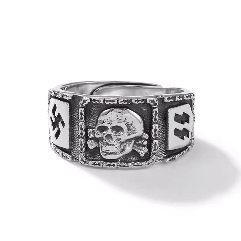 Retro Skull Alloy Plating Halloween Unisex Open Rings
