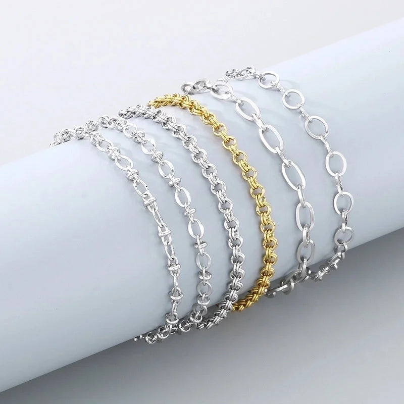 Minimalist Geometric 304 Stainless Steel 18K Gold Plated Bracelets In Bulk