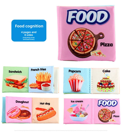 Hot Sale Enlightenment Early Education Baby Cloth Book English Animal Transport Cognitive Book Baby Cloth Book