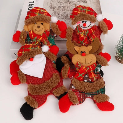 Cross-border Christmas Decorations Christmas Tree Pendant Snowflake Hanging Ball Pine Cone Gift Bag Christmas Old Man Small Drum Butterfly