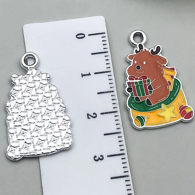 1 Piece 20 PCS/Package 17x14mm 23x18mm 23x23mm Alloy Christmas Tree Santa Claus Gingerbread Pendant Jewelry Accessories