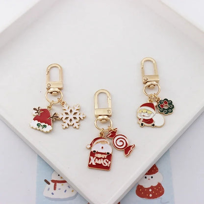 Cute Minimalist Santa Claus Zinc Alloy Christmas Unisex Keychain