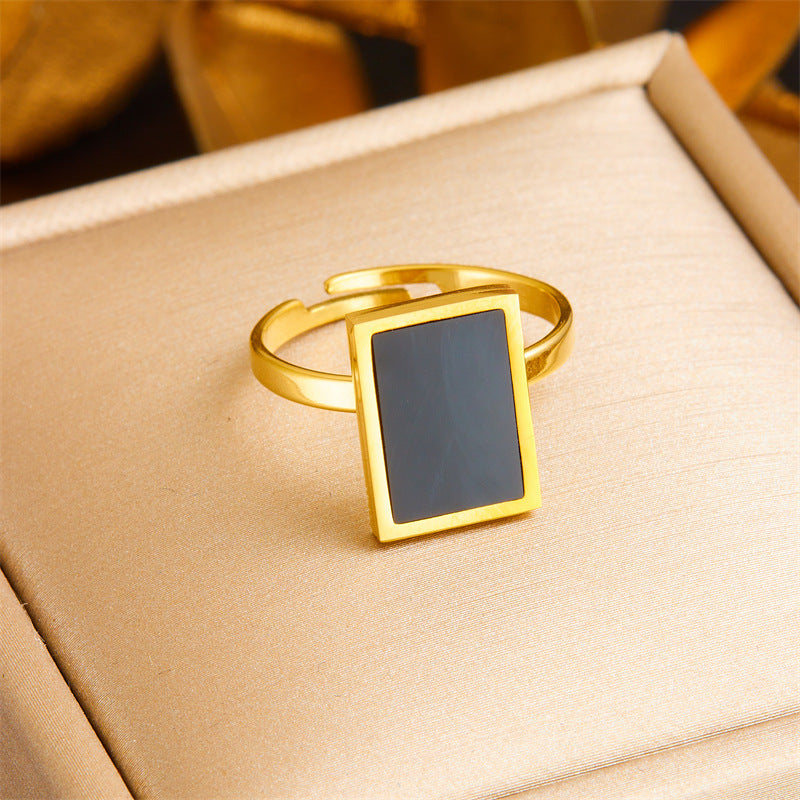 Women Ellipse Triangle Geometric Stainless Steel Electroplating Rings