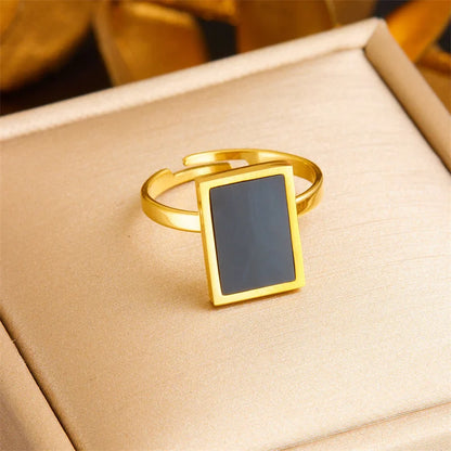 Women Ellipse Triangle Geometric Stainless Steel Electroplating Rings