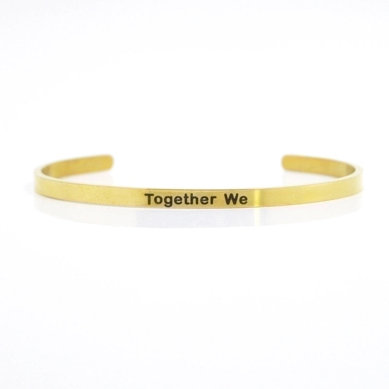 Minimalist Letter Stainless Steel Bangle