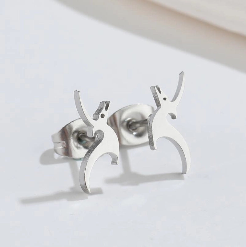 1 Pair Minimalist Dinosaur Plating 304 Stainless Steel 18K Gold Plated Ear Studs