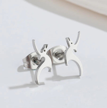 1 Pair Minimalist Dinosaur Plating 304 Stainless Steel 18K Gold Plated Ear Studs