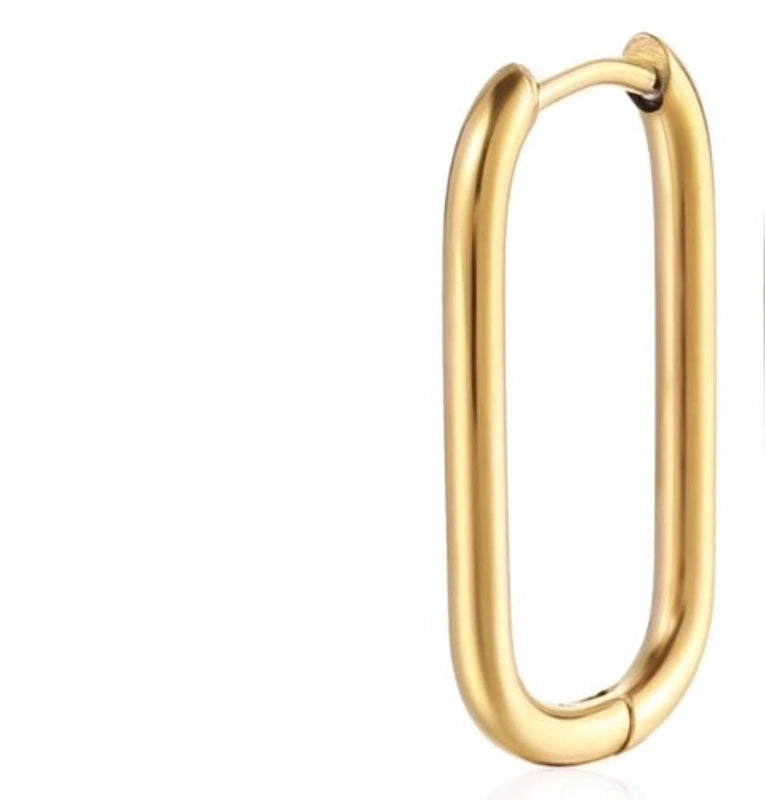 1 Piece Fashion Square Plating 201 Stainless Steel 18K Gold Plated Earrings