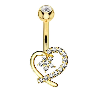 1 Piece Belly Rings Minimalist Moon 316 Stainless Steel Inlay Zircon