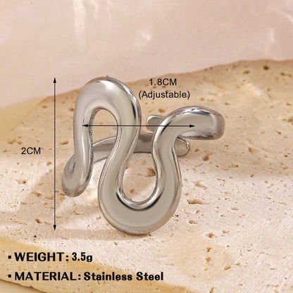 Minimalist Geometric 304 Stainless Steel Irregular Plating Open Rings