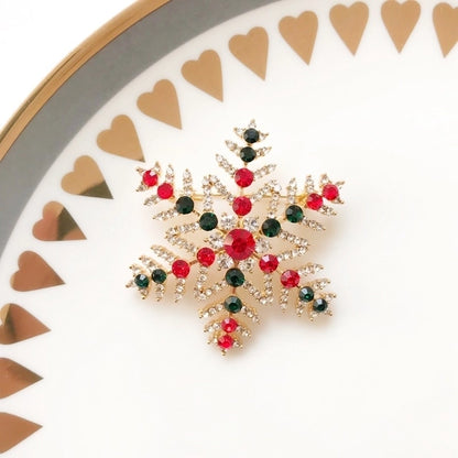 Cute Pin Christmas Tree Snowman Alloy Rhinestone Enamel Women'S Brooches