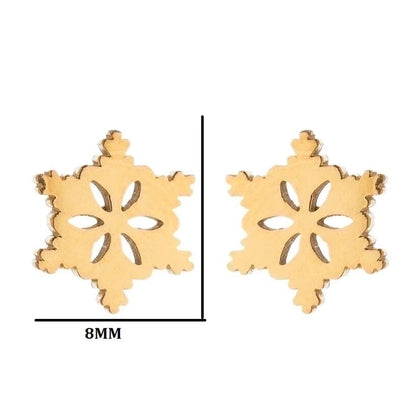 1 Pair Fashion Snowflake Plating 304 Stainless Steel 18K Gold Plated Ear Studs